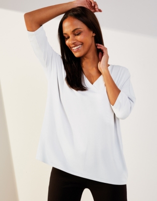 Jersey Cross V-Neck Top | Clothing Sale | The White Company UK