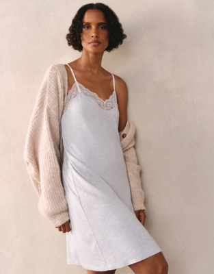 Jersey Deep Lace Cami Nightgown
