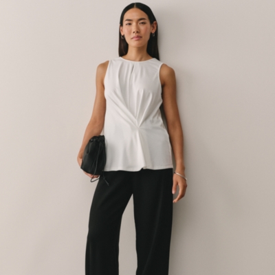 Jersey Drape Front Keyhole Top