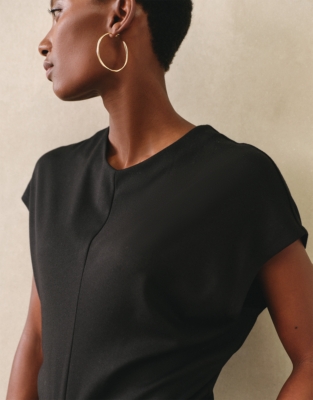 Jersey Draped Waist Dress