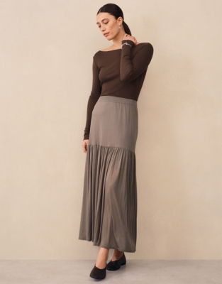 Jersey Dropped Waist Skirt