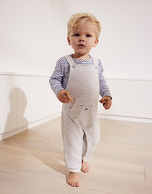 Jersey Dungarees & Striped Top Set | Baby & Children's Sale | The White ...