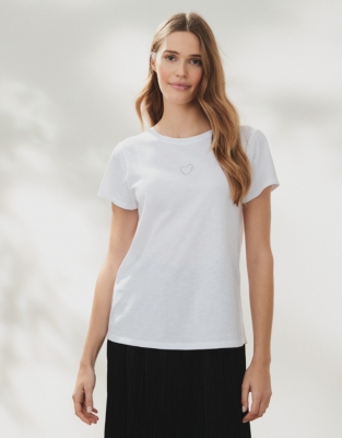 Jersey Embroidered Heart TShirt Tops & Blouses The White Company US