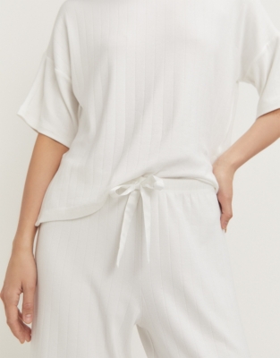 Jersey Flat Rib Pyjama Set - Ivory