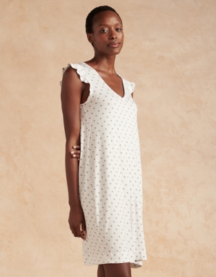 Jersey Frill Sleeve Florrie Print Nightgown