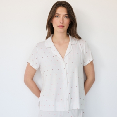Jersey Heart Print Shortie Pajama Set