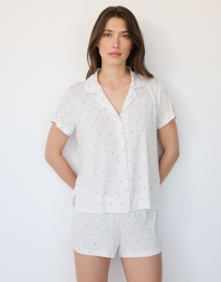 Jersey Heart Print Shortie Pajama Set