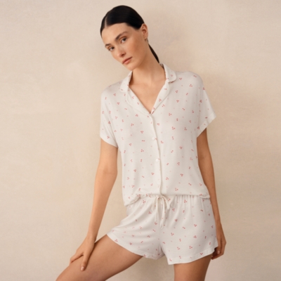 Jersey Heart Print Shortie Pyjama Set 