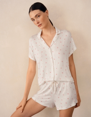 Jersey Heart Print Shortie Pyjama Set 