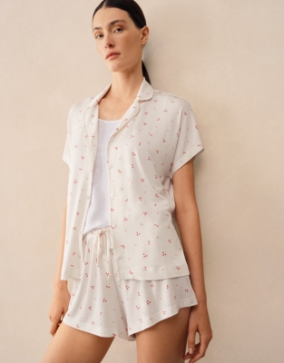 Jersey Heart Print Shortie Pyjama Set 