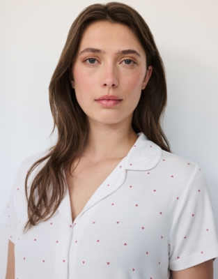 Jersey Heart Print Shortie Pyjama Set