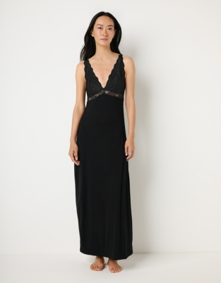 Jersey Lace Cupped Maxi Nightie