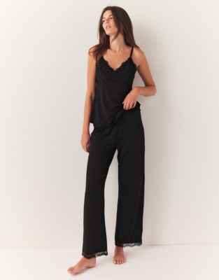 Lace-Trim Jersey-Cotton Cami Pyjama Set, Nightwear & Robes Sale