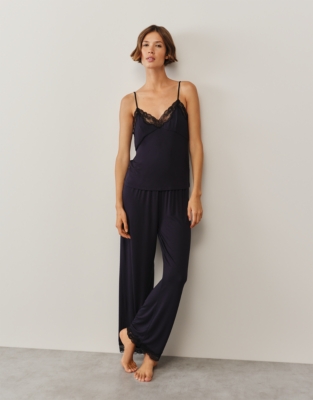 Jersey Lace Detail Cami Pyjama Set