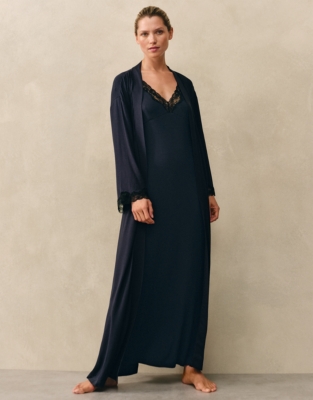 Jersey Lace Detail Maxi Robe