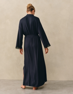 Jersey Lace Detail Maxi Robe