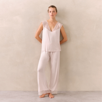 Jersey Lace Detail Pyjama Set