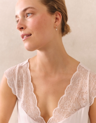 Jersey Lace Detail Pyjama Set