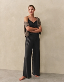 Jersey Lace Detail Ribbed Cami Pyjama Set