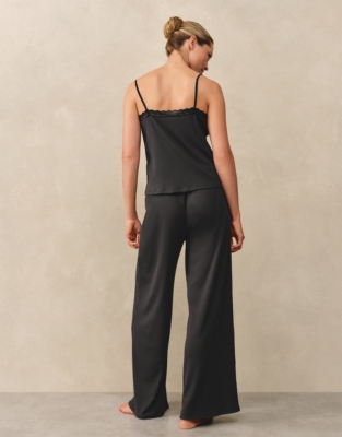 Jersey Lace Detail Ribbed Cami Pyjama Set