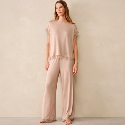 Jersey Lace Hem Pyjama Set