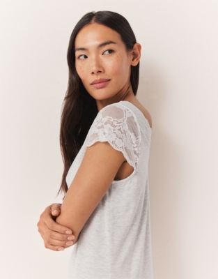 Jersey Lace Trim Detail Nightgown