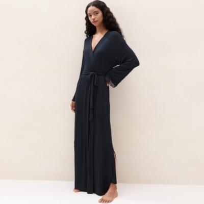 Jersey Lace-Trim Maxi Robe