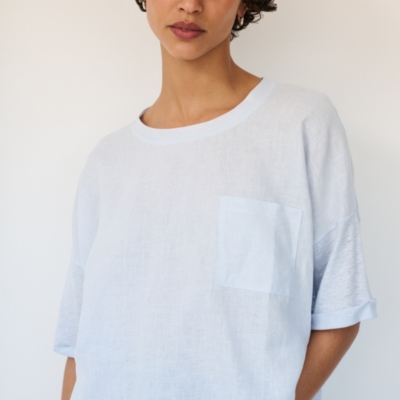 Jersey Linen Mixed Media Oversized T-Shirt