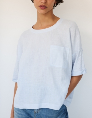 Jersey Linen Mixed Media Oversized T-Shirt