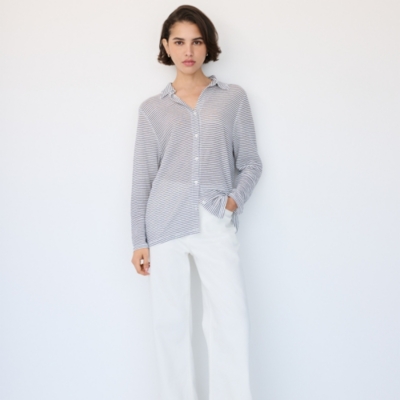 Jersey Linen Striped Top
