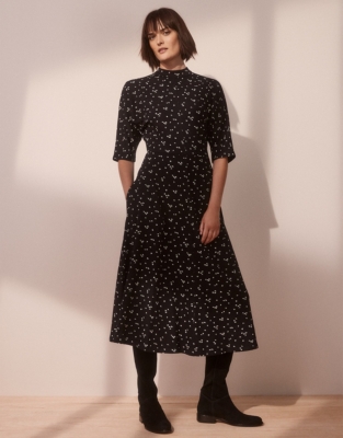 Download Jersey Mock-Neck Print Midi Dress | Clothing Sale | The ...