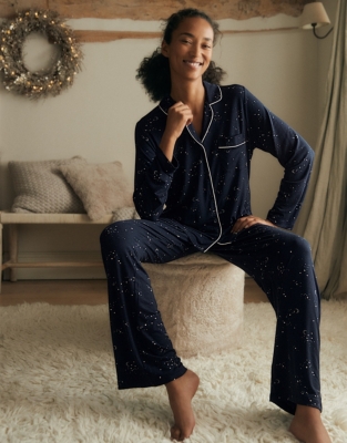 Jersey Moon Star Pajama Set Sleepwear Sale The White Company