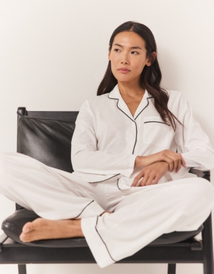 Jersey Pima Cotton Classic Piped Pyjama Set