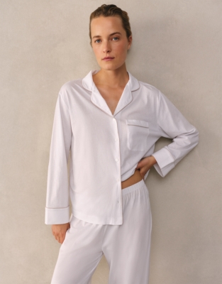 Jersey Pima Cotton Relaxed Piped Pyjama Set