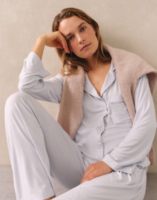 Jersey Piped Detail Relaxed Pyjama Set