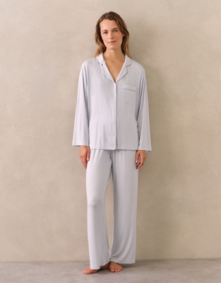 Jersey Piped Detail Relaxed Pyjama Set