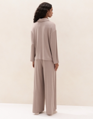 Jersey Rib Half-Placket Pyjama Set