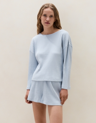 Jersey Rib Pointelle Boxy Shortie Pyjama Set