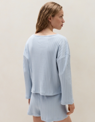 Jersey Rib Pointelle Boxy Shortie Pyjama Set