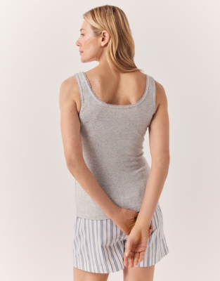 Jersey Rib Sleep Vest - Pale Gray Marl