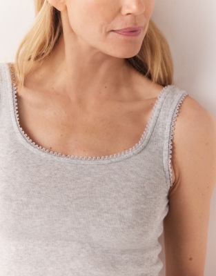 Jersey Rib Sleep Vest - Pale Gray Marl