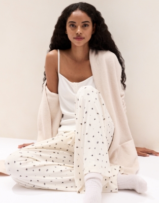 Jersey Ribbed Ditsy Floral Pyjama Bottoms