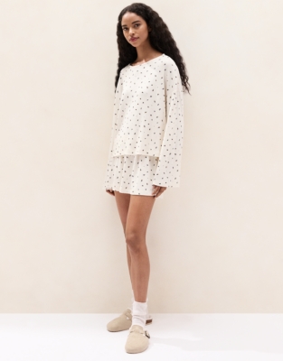 Jersey Ribbed Ditsy Floral Pyjama Shorts