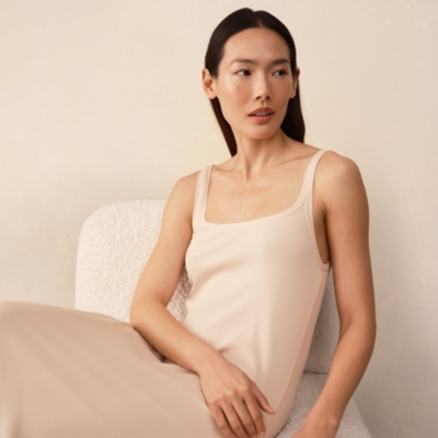 Jersey Ribbed Mesh Trim Nightie