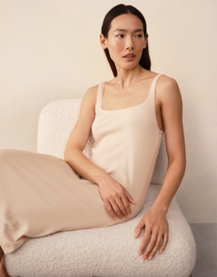 Jersey Ribbed Mesh Trim Nightie