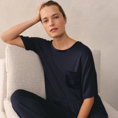 Jersey Satin Pocket Lounge Pajama Set