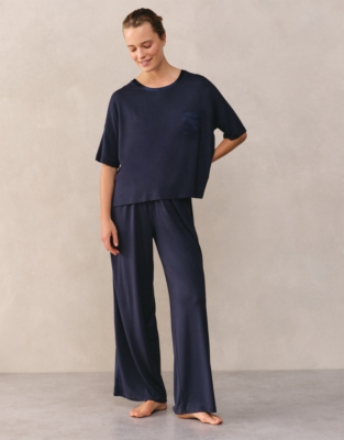 Jersey Satin Pocket Lounge Pajama Set