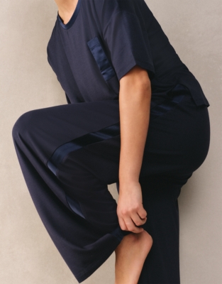 Jersey Satin Pocket Lounge Pajama Set