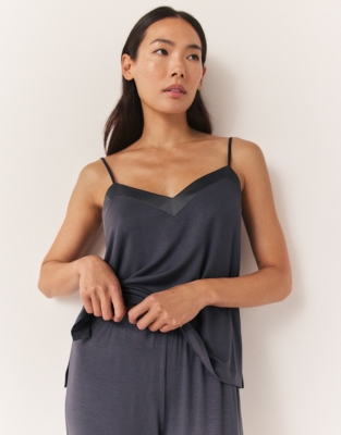 Jersey Satin Trim Cami Pyjama Set
