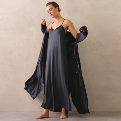 Jersey Satin Trim Maxi Nightdress